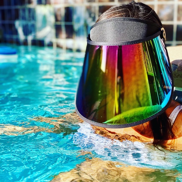 Summer Protective Face Shield Visor Rainbow Mirror Festival Costume halloween - Picture 1 of 16
